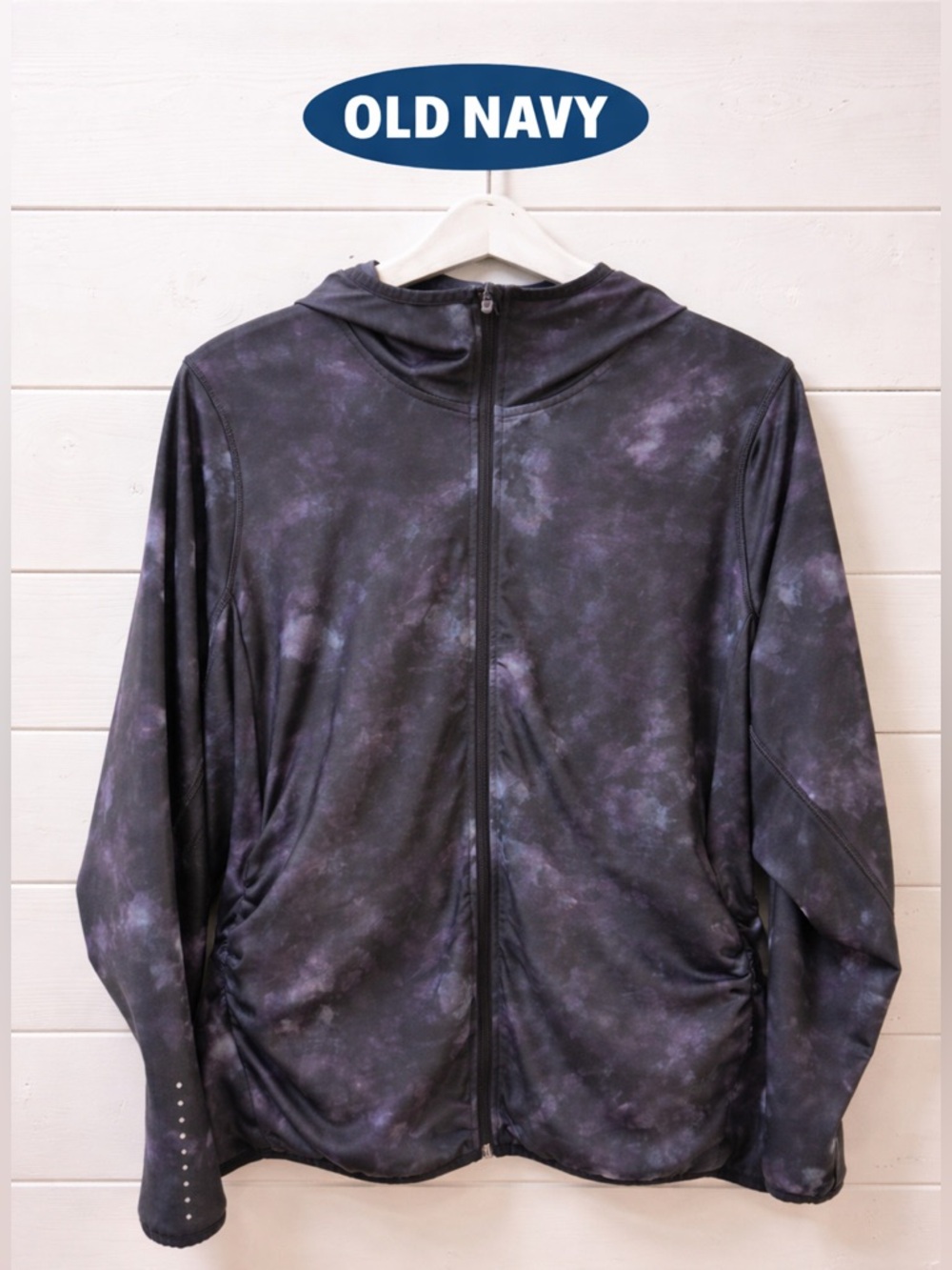 OLD NAVY Active Tie-Dye Zip Hoodie Jacket Grey Mauve Size XL